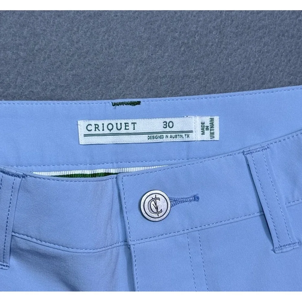 Criquet Shorts Mens 30 Performance Golf Chino Periwinkle Stretch Athleisure Dad